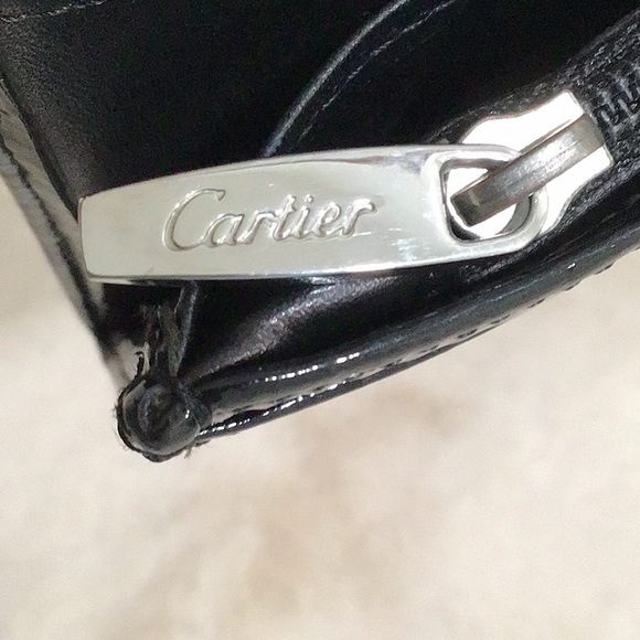 CARTIER Happy Birthday Patent Leather Embossed Black Long Wallet Women’s EUC - Picture 12 of 14